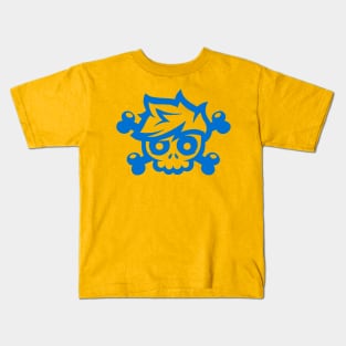 Blue Skull and Crossbones Kids T-Shirt